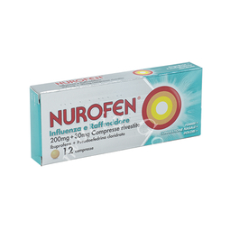 Nurofen influenza e raffreddore  200 mg + 30 mg compresse rivestite  lbuprofene + pseudoefedrina cloridrato 12 compresse rivestite