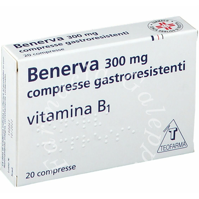 Benerva 300 mg compresse gastroresistentitiamina cloridrato (vitamina b1) 20 compresse
